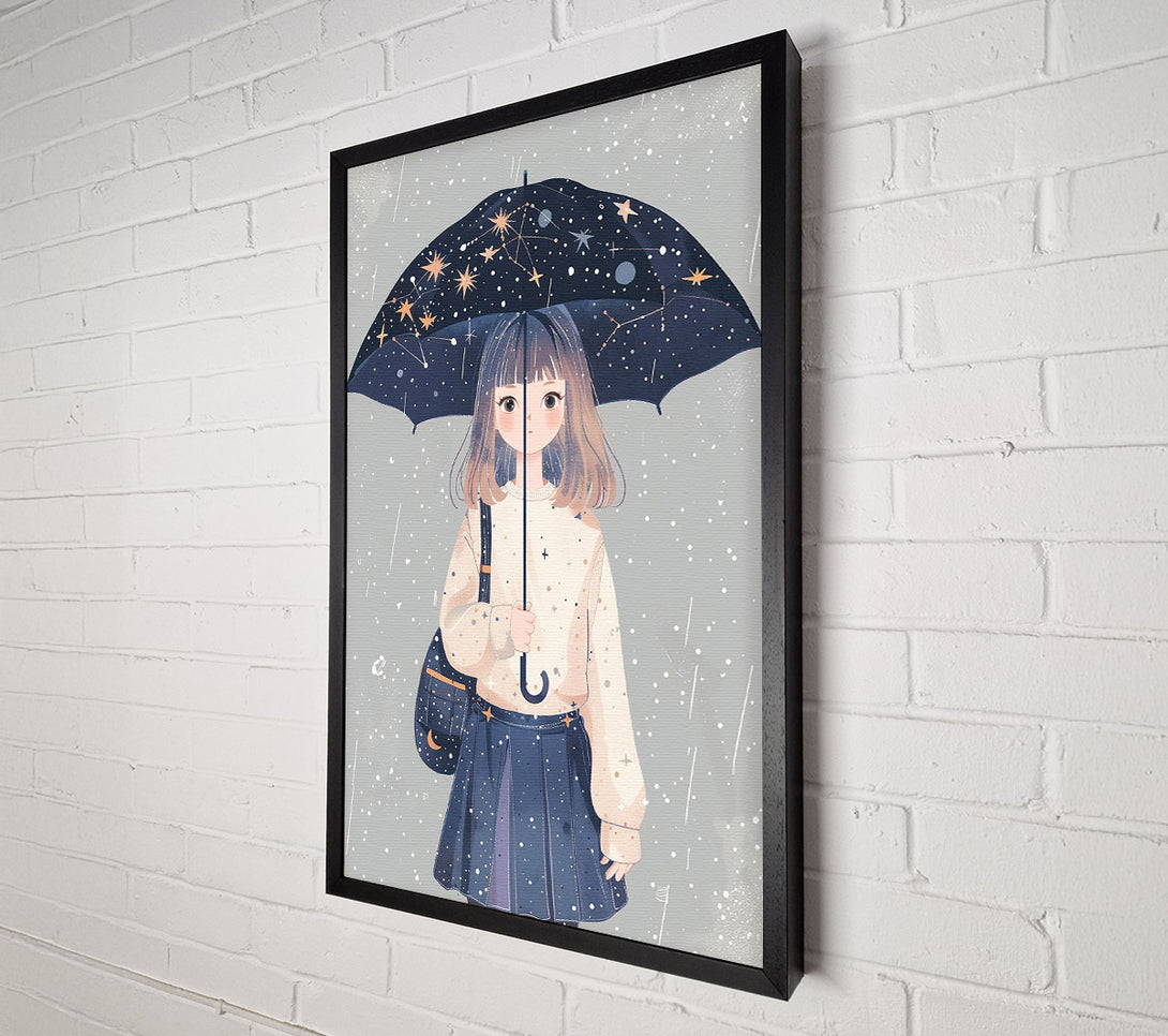  A Canvas Print of Blue Skies, Black Umbrella Canvas Print