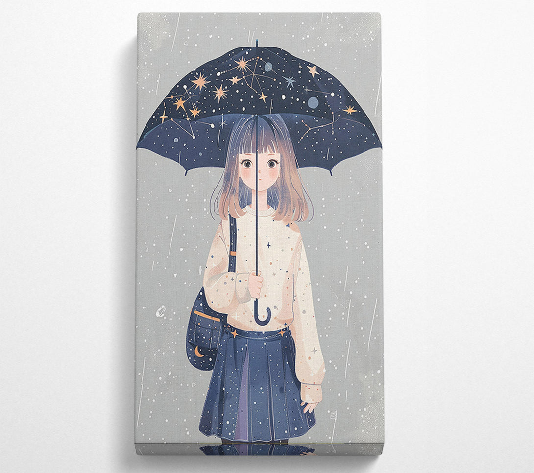  A Canvas Print of Blue Skies, Black Umbrella Canvas Print