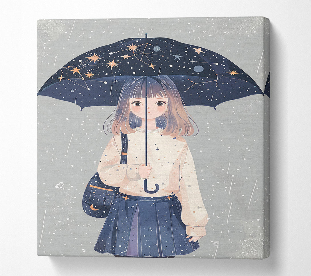  A Canvas Print of Blue Skies, Black Umbrella Canvas Print
