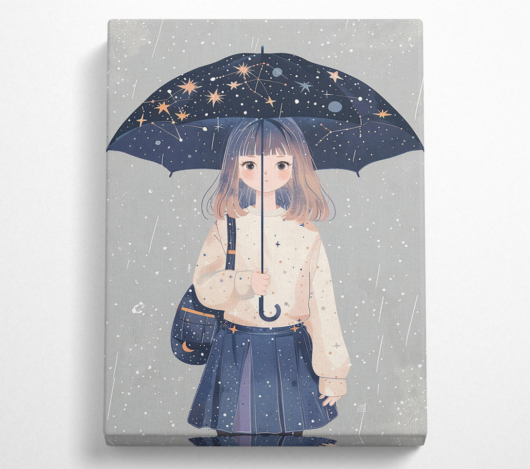  A Canvas Print of Blue Skies, Black Umbrella Canvas Print