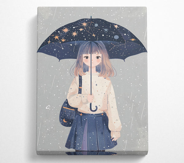  A Canvas Print of Blue Skies, Black Umbrella Canvas Print