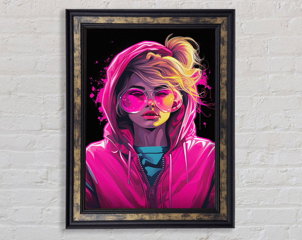 Glasses Fashion Hoodie Punk Framed Print
