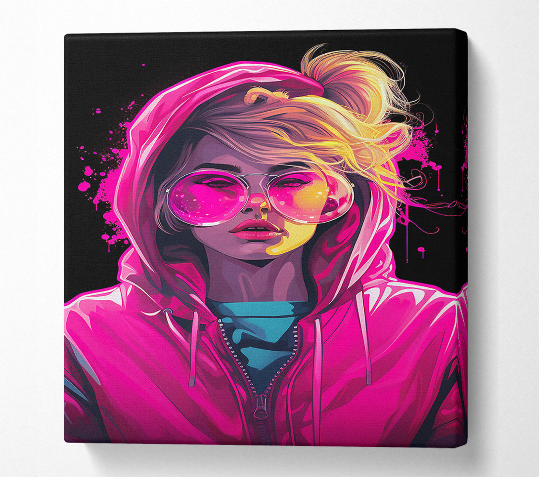  A Canvas Print of Glasses Fashion Hoodie Punk Canvas Wall Art