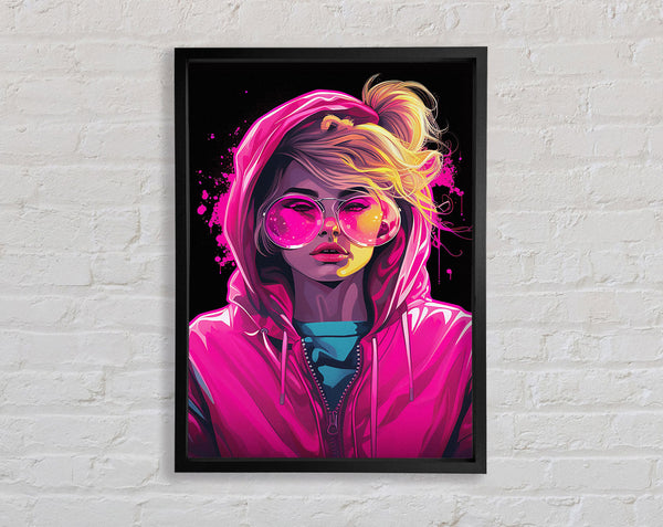 Glasses Fashion Hoodie Punk Framed Print
