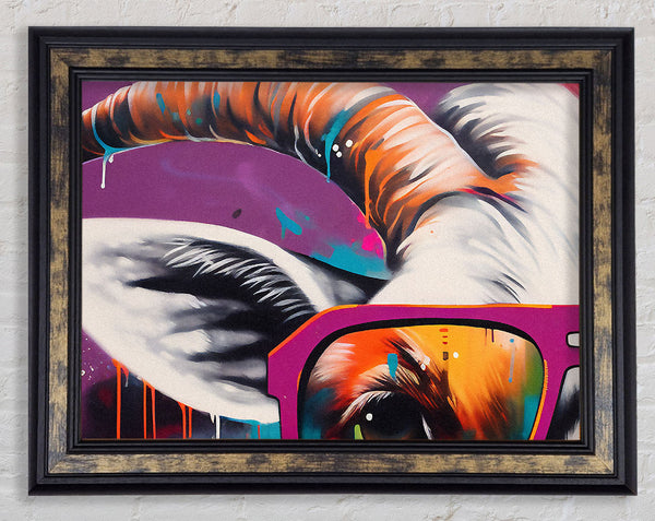 Glasses Goat Framed Print