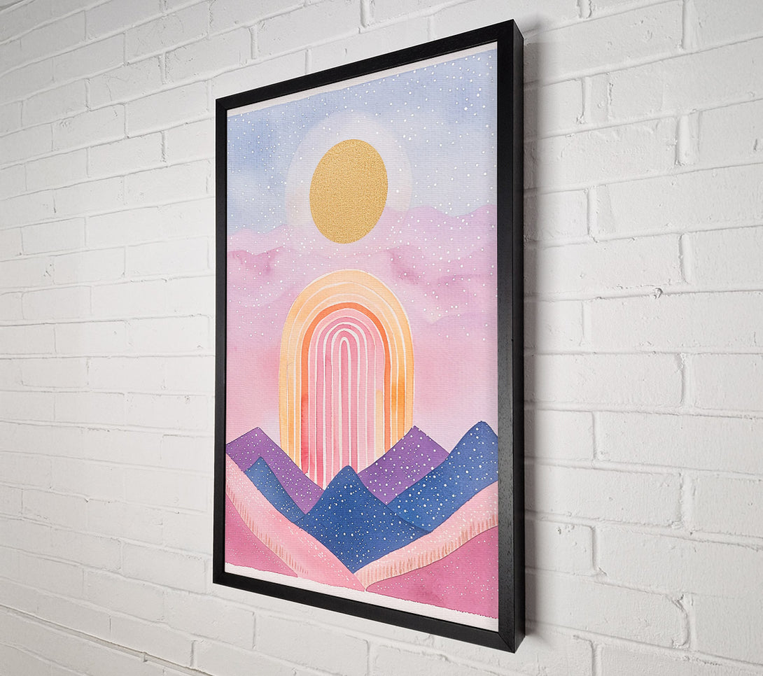  A Canvas Print of Pink Rainbow Mountain Sky Canvas Art