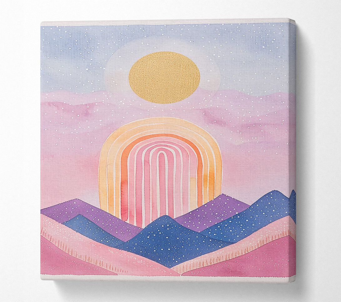  A Canvas Print of Pink Rainbow Mountain Sky Canvas Art
