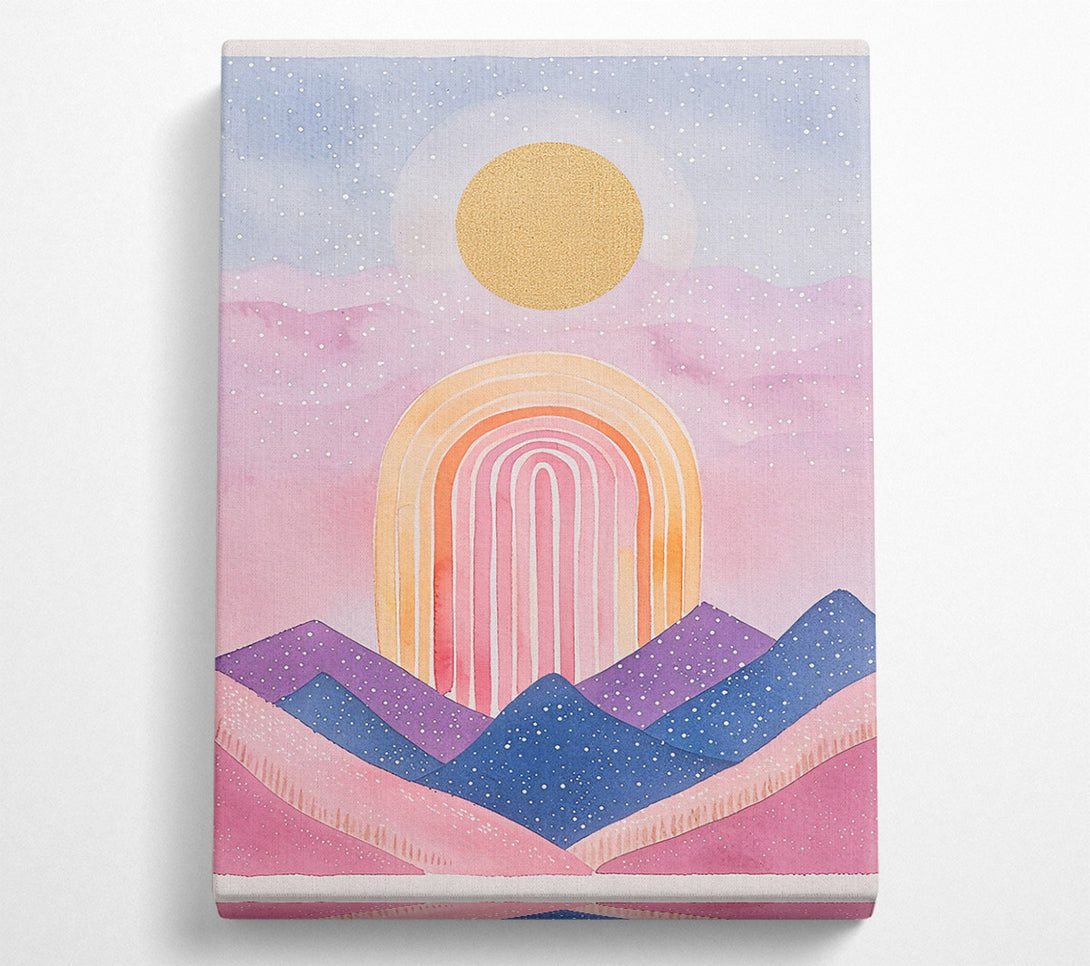  A Canvas Print of Pink Rainbow Mountain Sky Canvas Art