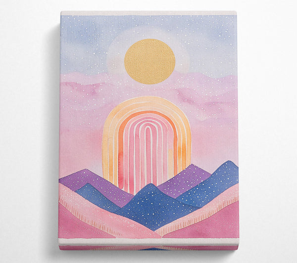  A Canvas Print of Pink Rainbow Mountain Sky Canvas Art