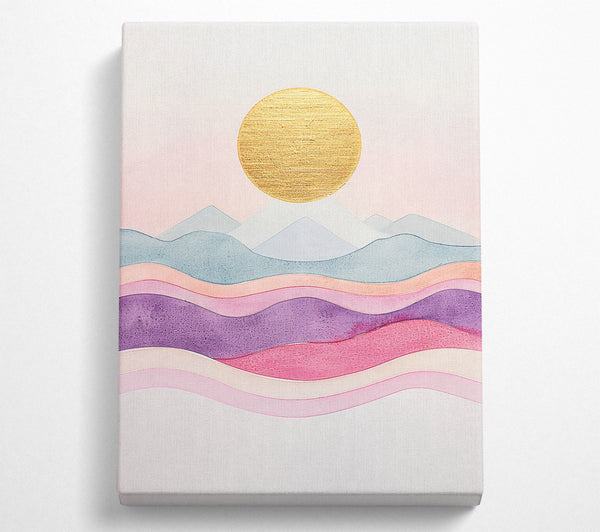  A Canvas Print of Golden Sunset Waves Canvas Art