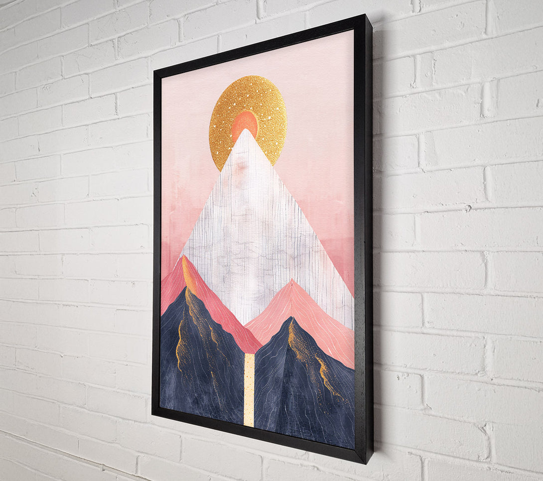  A Canvas Print of Golden Pink Mountain Range Canvas Print