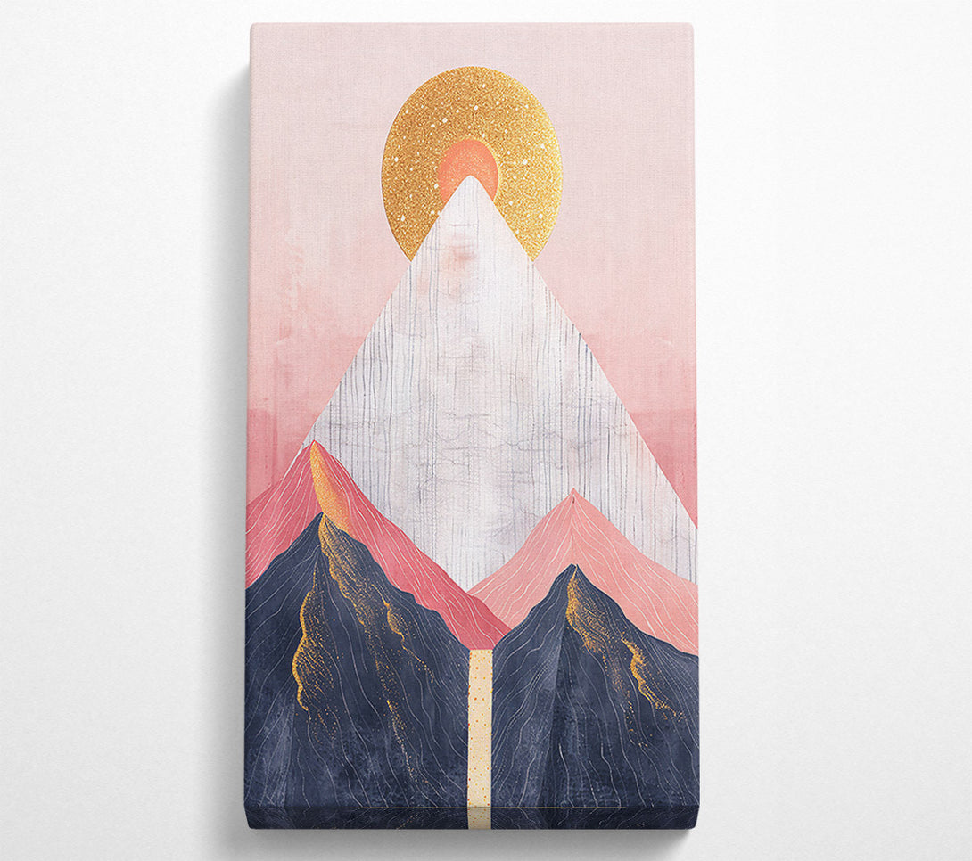 A Canvas Print of Golden Pink Mountain Range Canvas Print