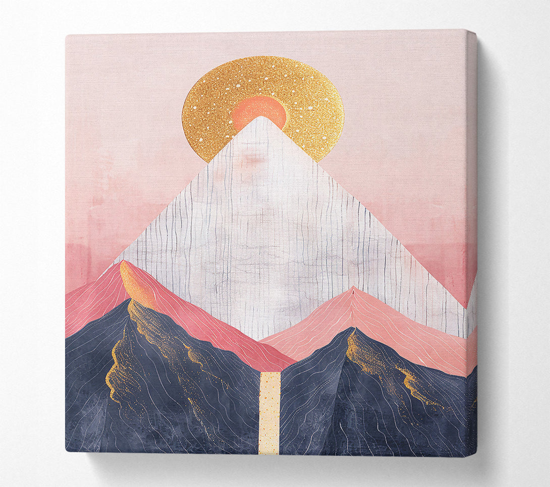  A Canvas Print of Golden Pink Mountain Range Canvas Print