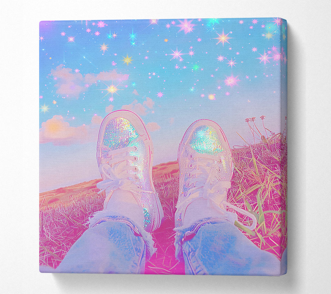  A Canvas Print of Pink Glitter Sky Canvas Art