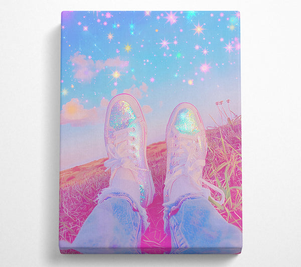  A Canvas Print of Pink Glitter Sky Canvas Art