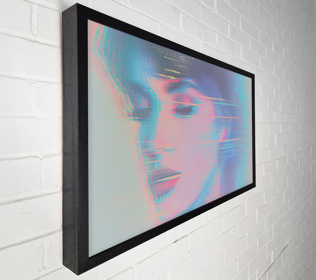  A Canvas Print of Blue Glitch Portrait Canvas Print