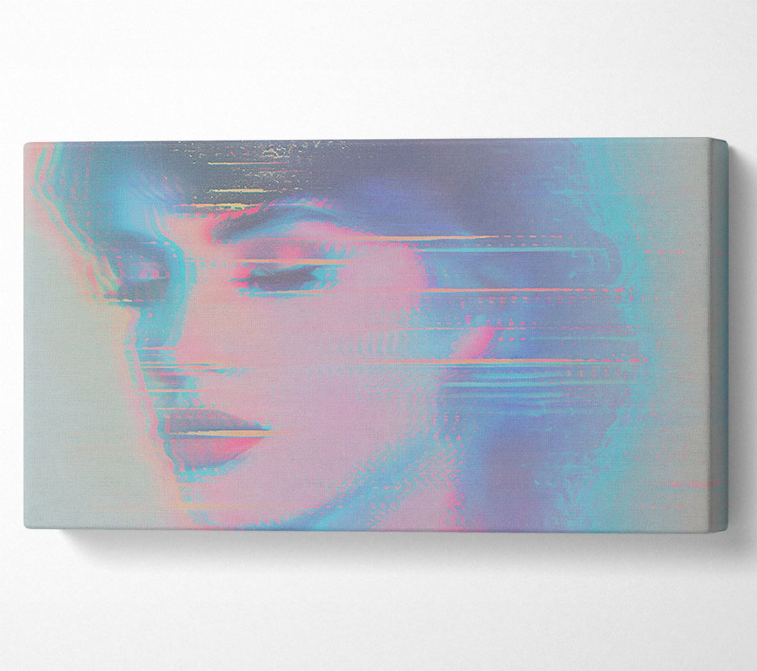  A Canvas Print of Blue Glitch Portrait Canvas Print