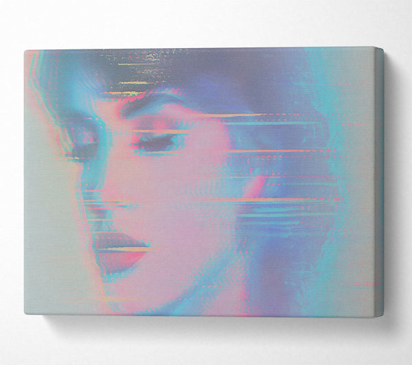  A Canvas Print of Blue Glitch Portrait Canvas Print
