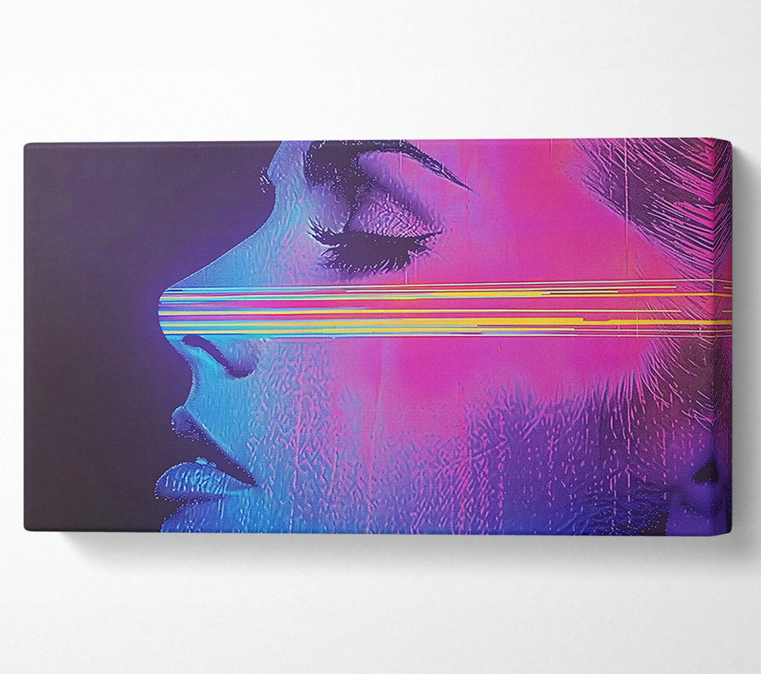  A Canvas Print of Pink Glitch Profile Canvas Wall Art