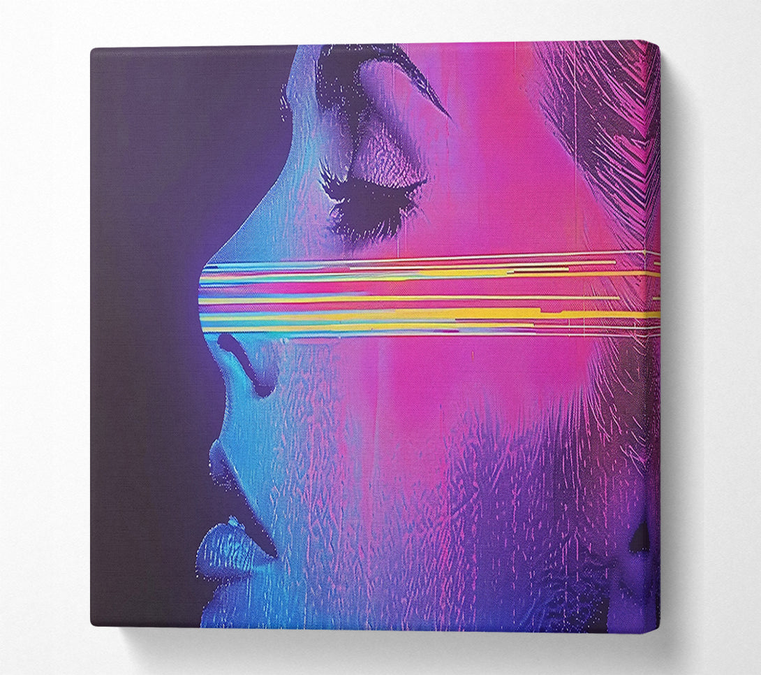  A Canvas Print of Pink Glitch Profile Canvas Wall Art