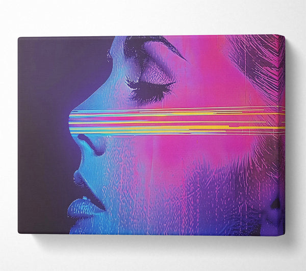  A Canvas Print of Pink Glitch Profile Canvas Wall Art
