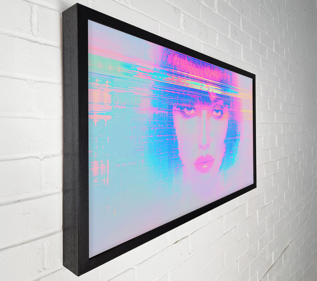  A Canvas Print of Pink Digital Glitch Canvas Art