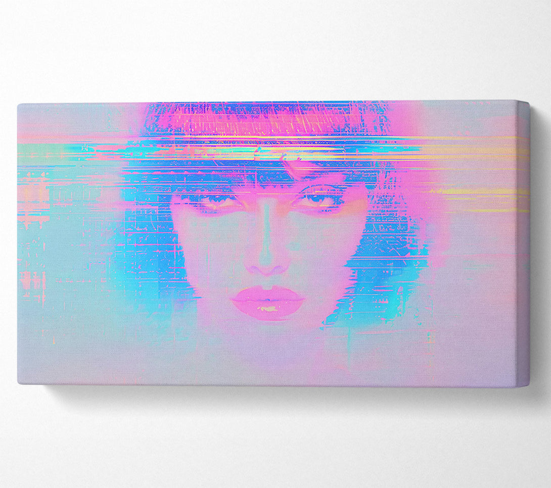  A Canvas Print of Pink Digital Glitch Canvas Art