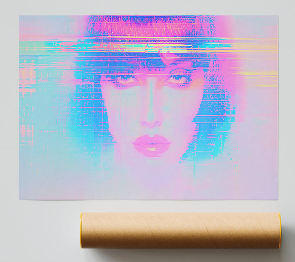 Pink Digital Glitch Giclee Print