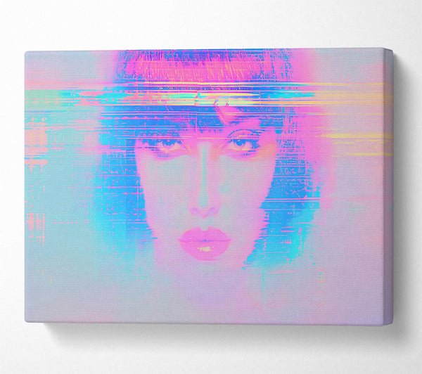  A Canvas Print of Pink Digital Glitch Canvas Art
