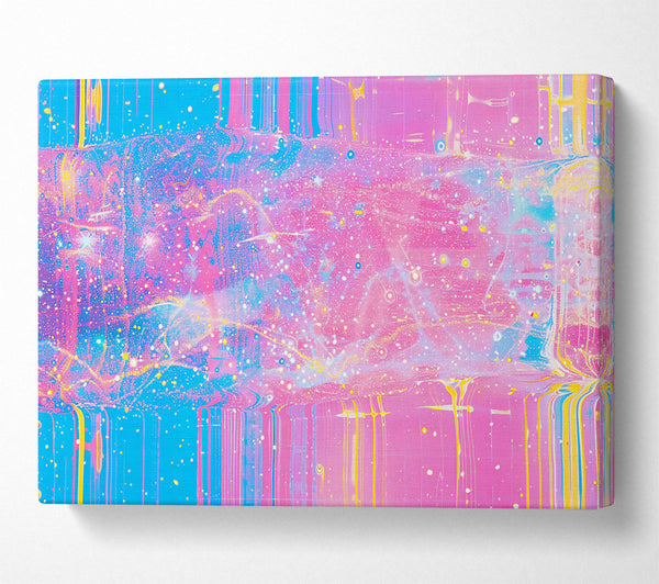  A Canvas Print of Pink Cosmic Drip Canvas Wall Art