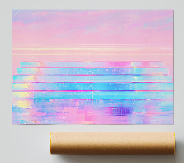 Pastel Blue Spectrum Print
