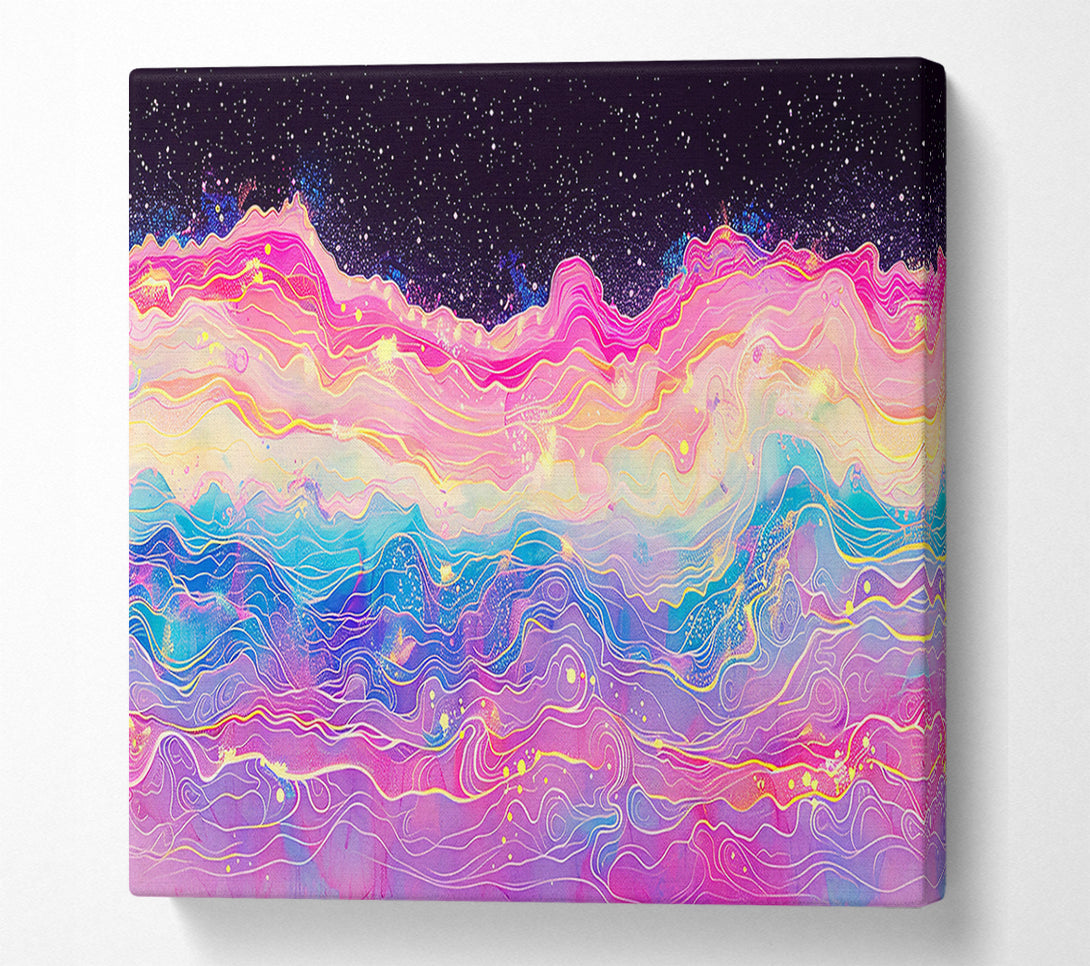  A Canvas Print of Pink Cosmic Waves Canvas Wall Art