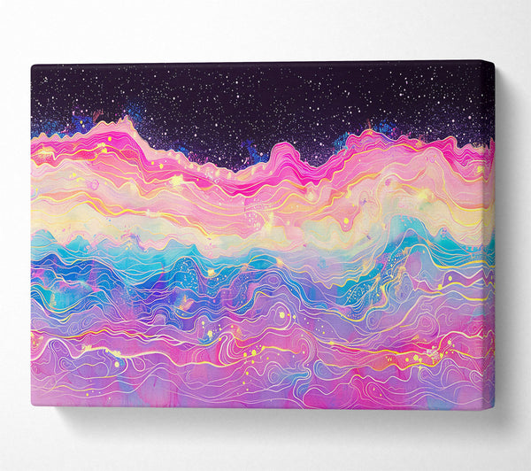  A Canvas Print of Pink Cosmic Waves Canvas Wall Art