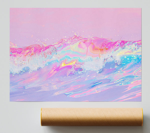 Pink Shimmering Waves Print