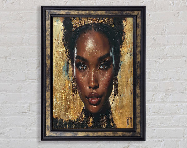 Glitter Gold Beauty Framed Print