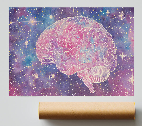 Cosmic Lavender Brain Poster