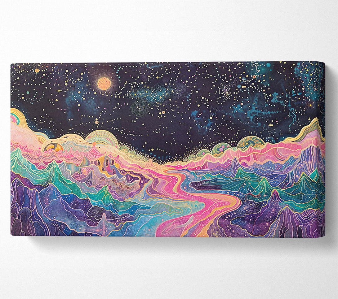  A Canvas Print of Pink Cosmic River Canvas Wall Art