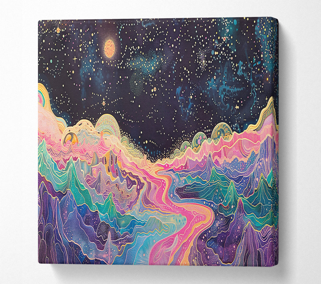  A Canvas Print of Pink Cosmic River Canvas Wall Art