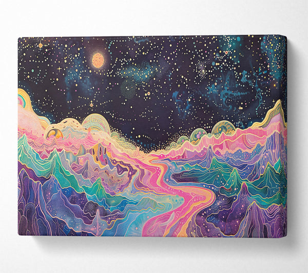  A Canvas Print of Pink Cosmic River Canvas Wall Art