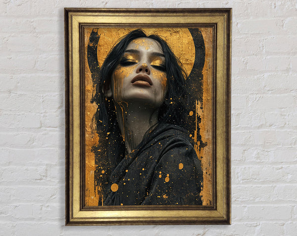 Gold And White Lady Framed Print