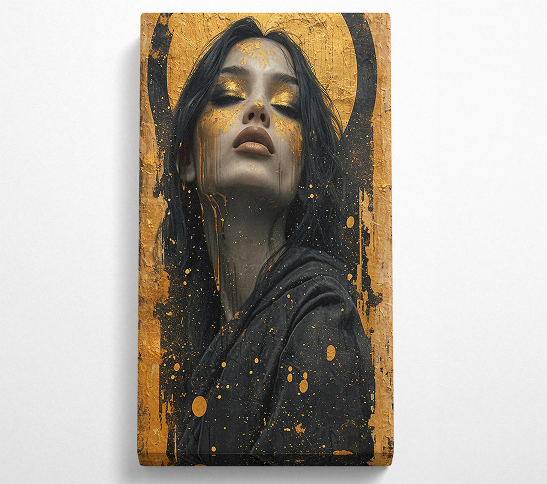  A Canvas Print of Gold And Black Lady Canvas Wall Art