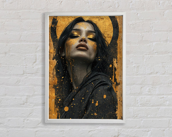 Gold And White Lady Framed Print