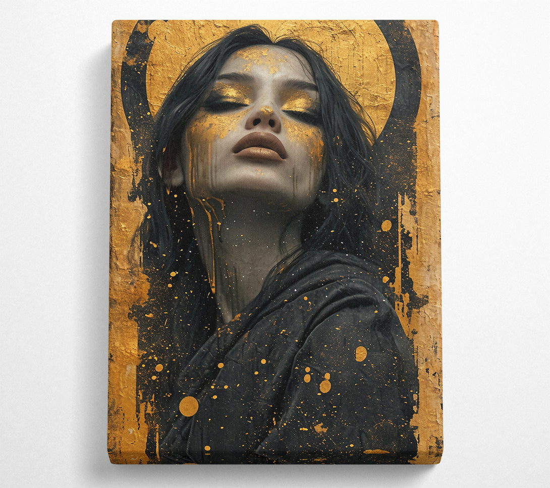 A Canvas Print of Gold And Black Lady Canvas Wall Art
