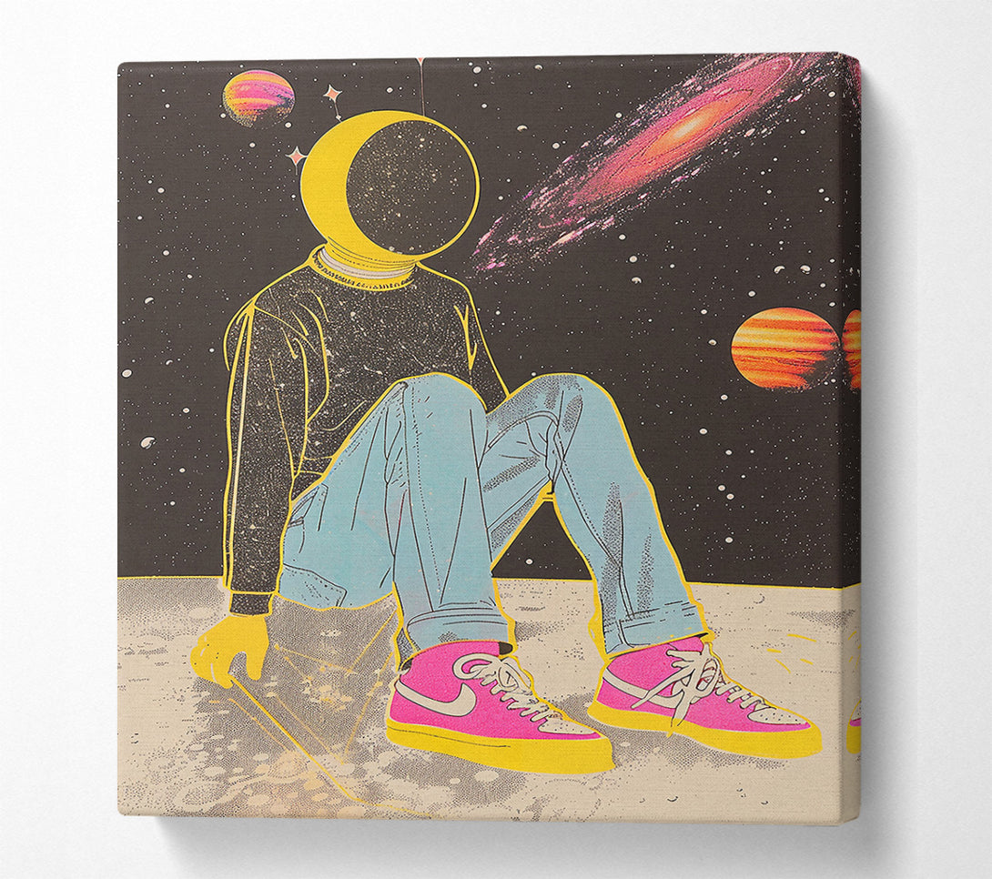  A Canvas Print of Pink Moon Wanderer Canvas Print
