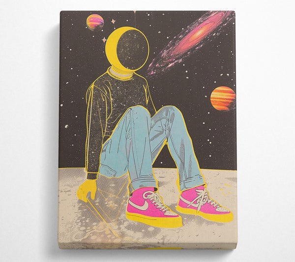  A Canvas Print of Pink Moon Wanderer Canvas Print
