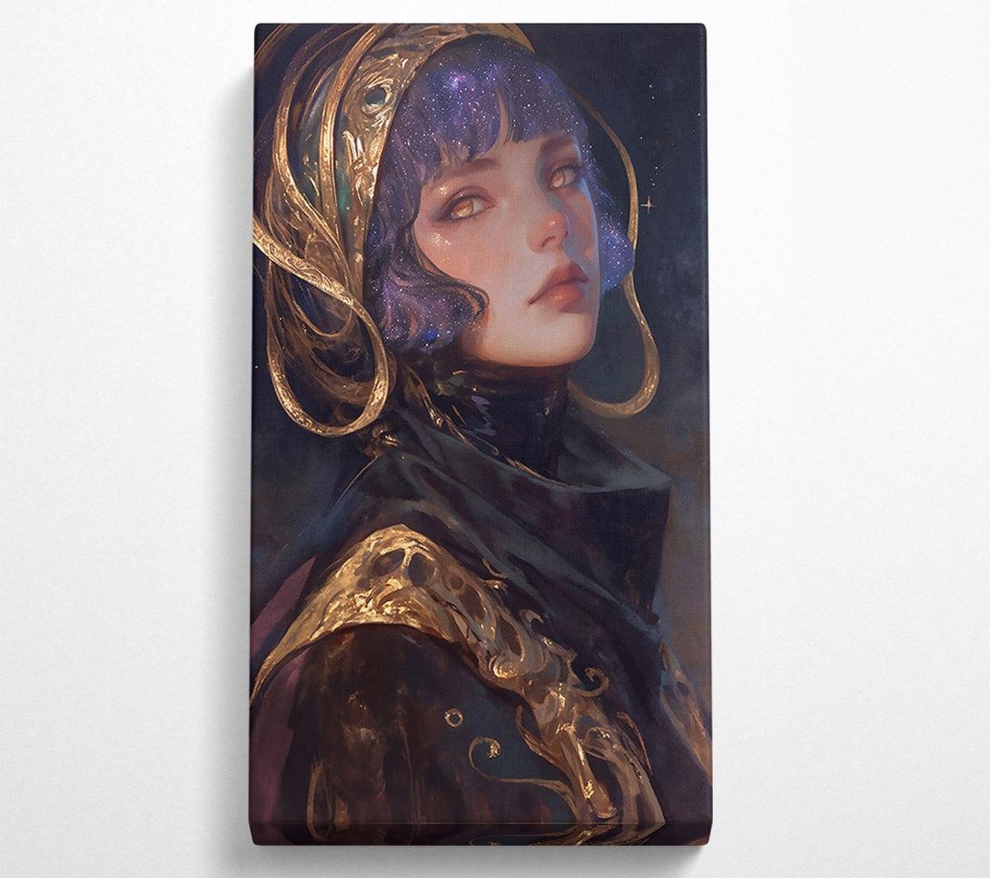  A Canvas Print of Golden Night Sky Portrait Canvas Wall Art