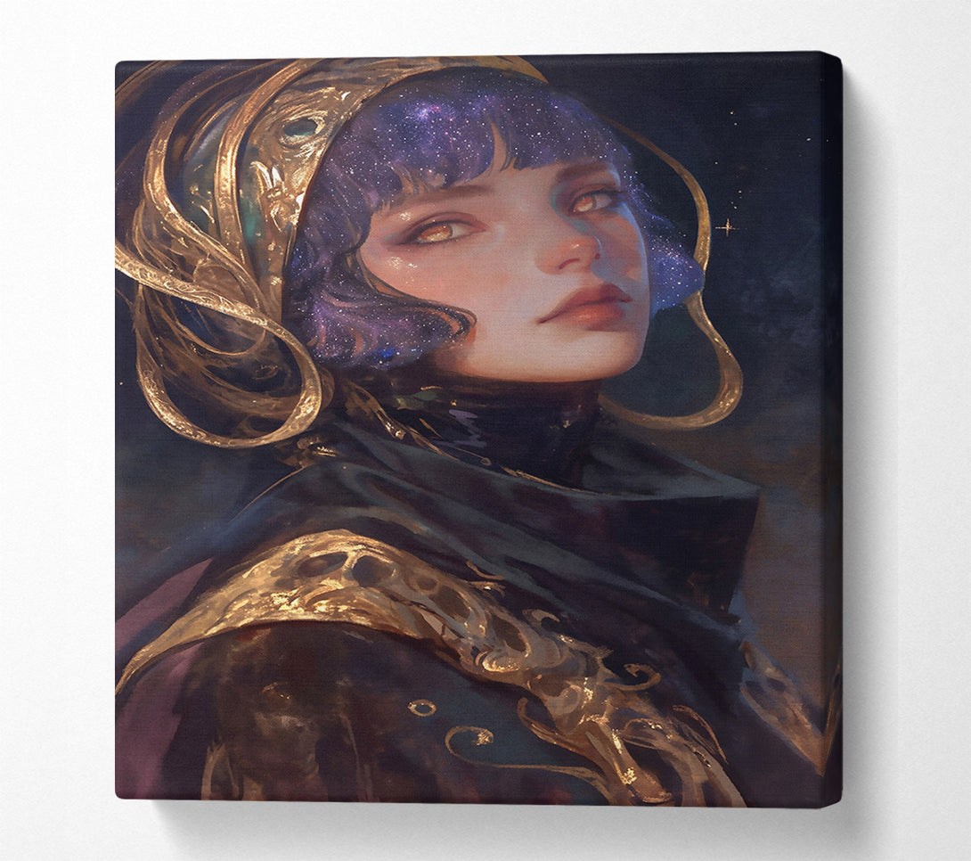  A Canvas Print of Golden Night Sky Portrait Canvas Wall Art