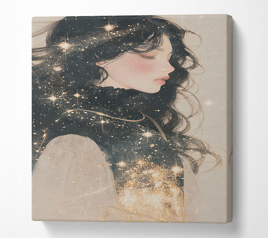  A Canvas Print of Golden Stardust Dreams Canvas Wall Art