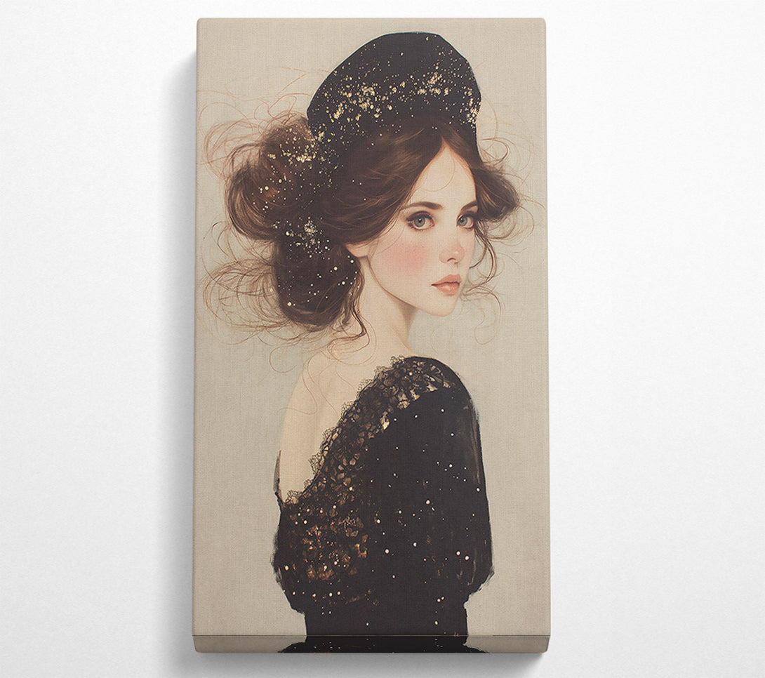  A Canvas Print of Black Lace And Stars Canvas Art