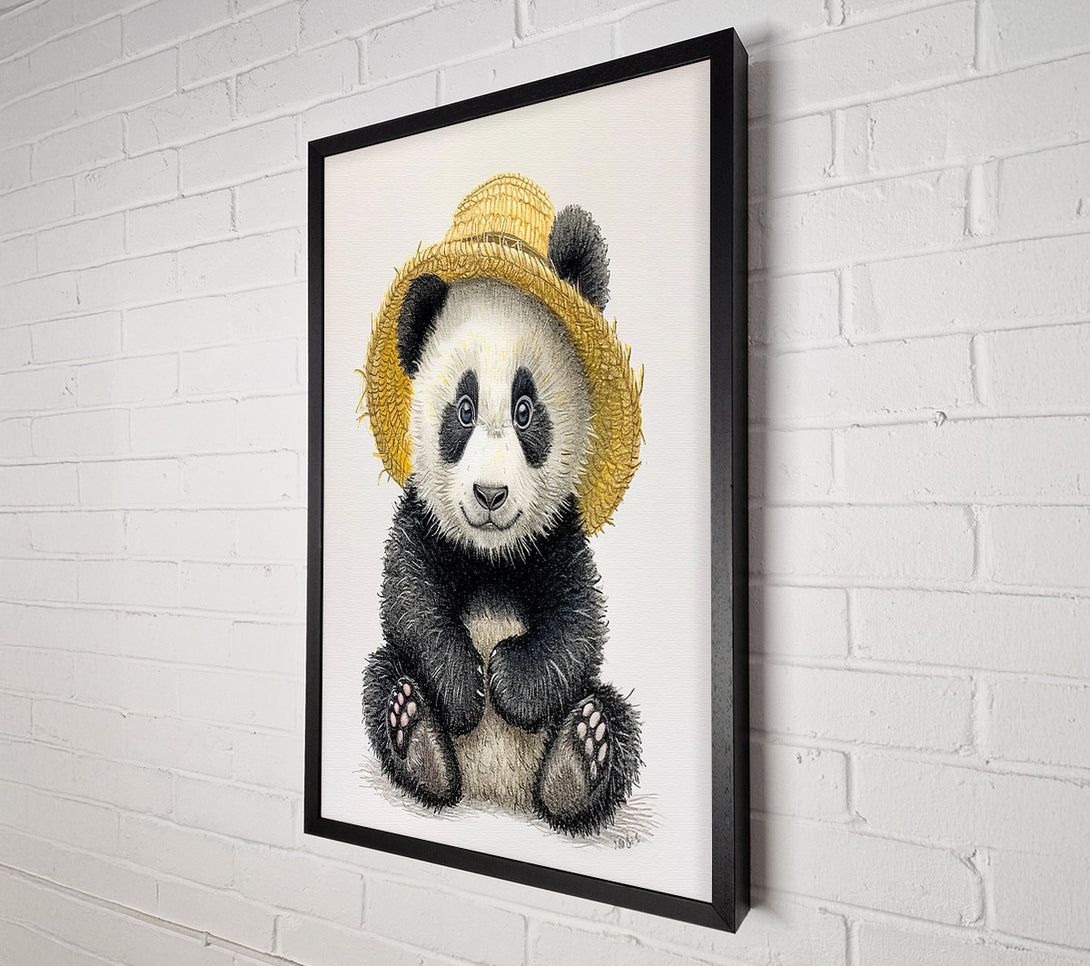  A Canvas Print of Golden Hat Panda Canvas Print